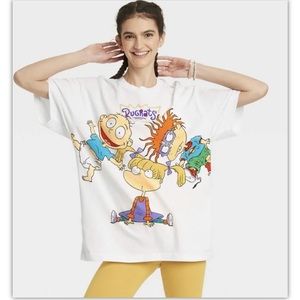 *Nickelodeon Rugrats Short Sleeve Oversized Graphic T-Shirt - White S/M